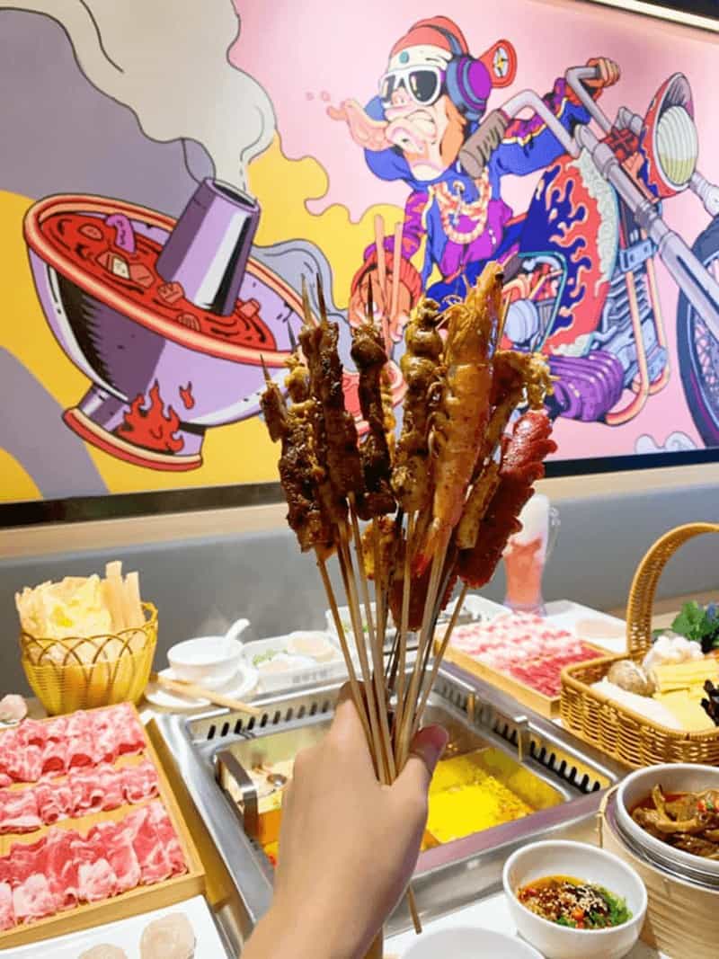 Hippot at Bugis is a hotpot buffet with BBQ skewers and boba milk tea