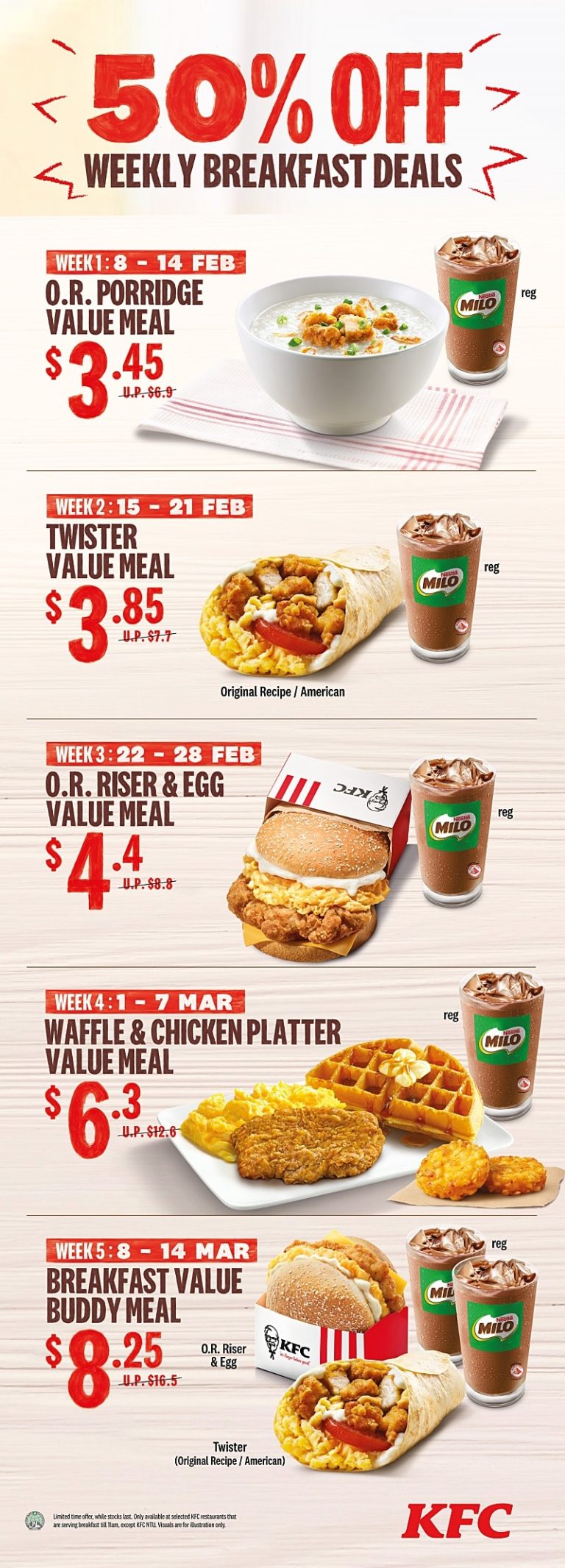 KFC launches revamped breakfast menu on 8 Feb celebrating Original