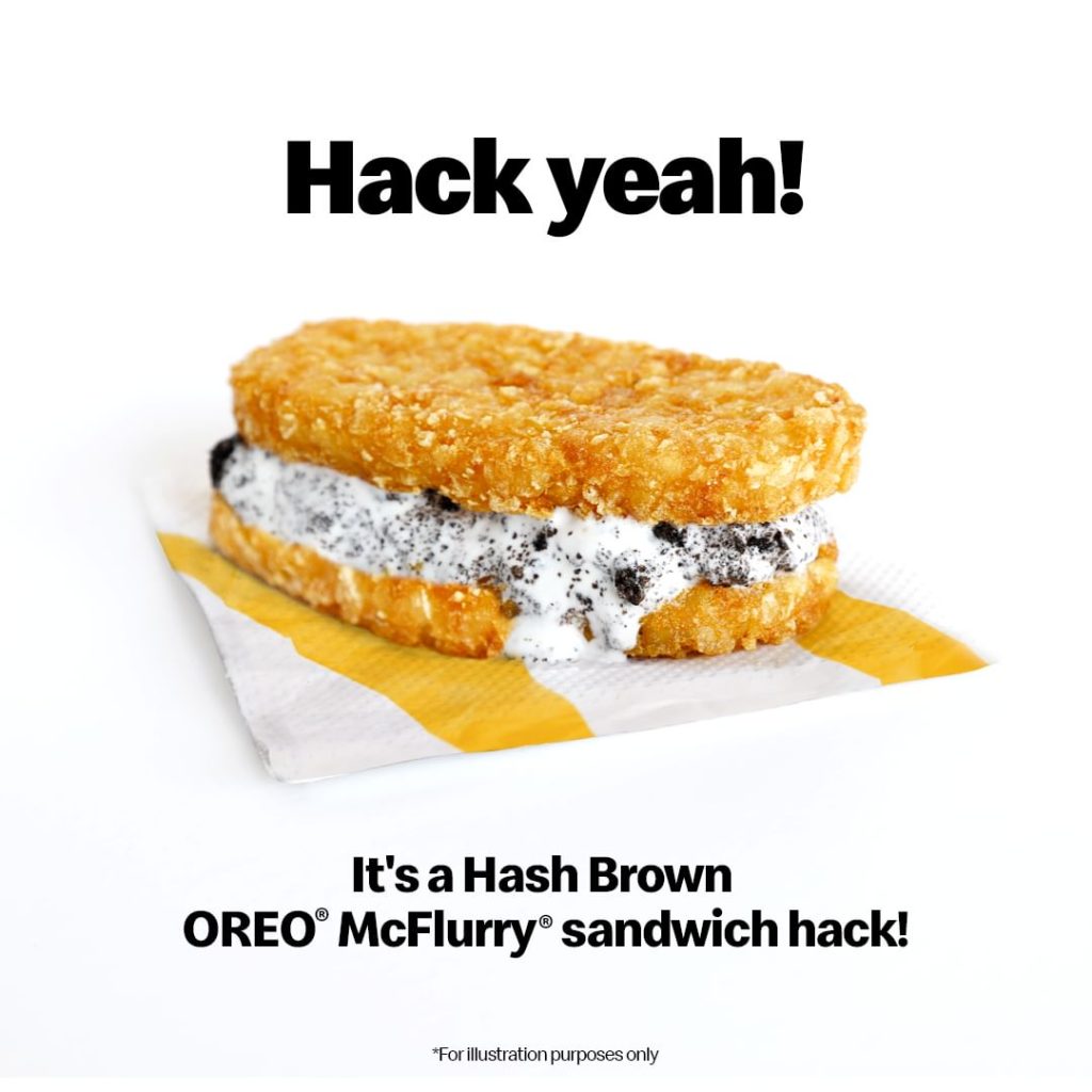 Get a free Oreo McFlurry Hash Brown sandwich from McDonald's!