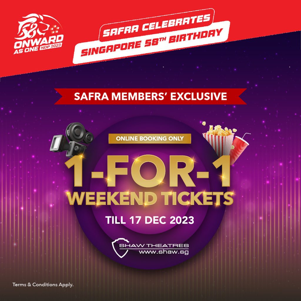 Shaw Theatres is having a oneforone ticket movie ticket promo