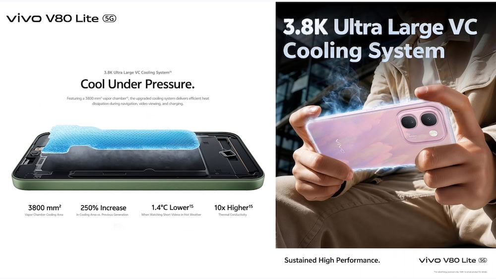 vivo V80 Lite 5G - cooling
